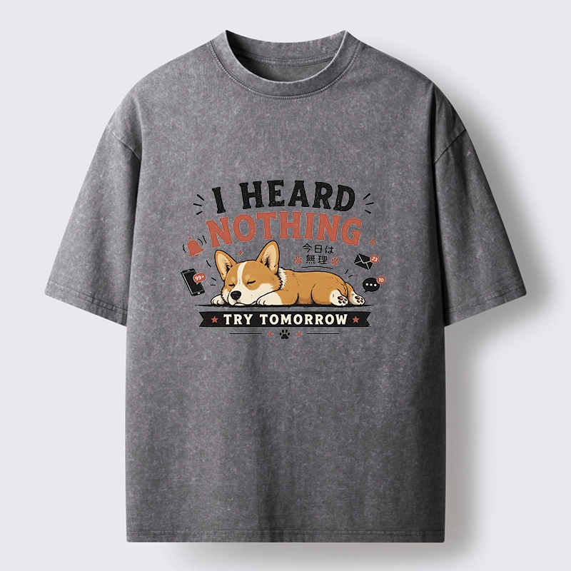 Tokyo-Tiger I Heard Nothing Today Washed T-Shirt