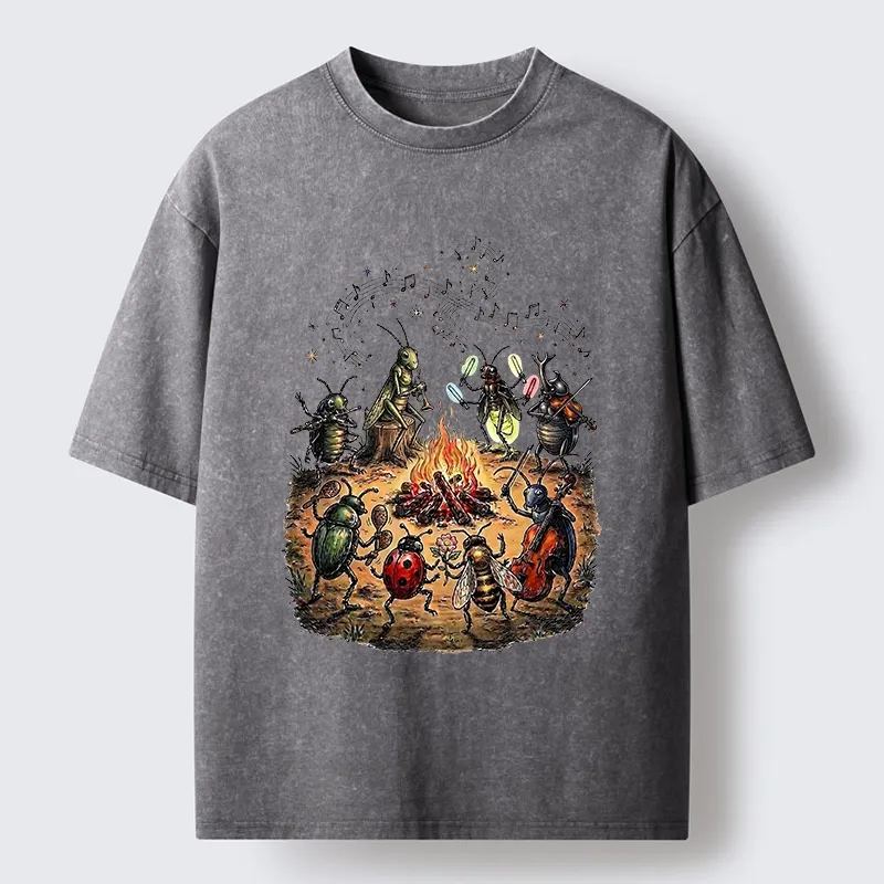 Tokyo-Tiger Bug Band Campfire Jam Washed T-Shirt
