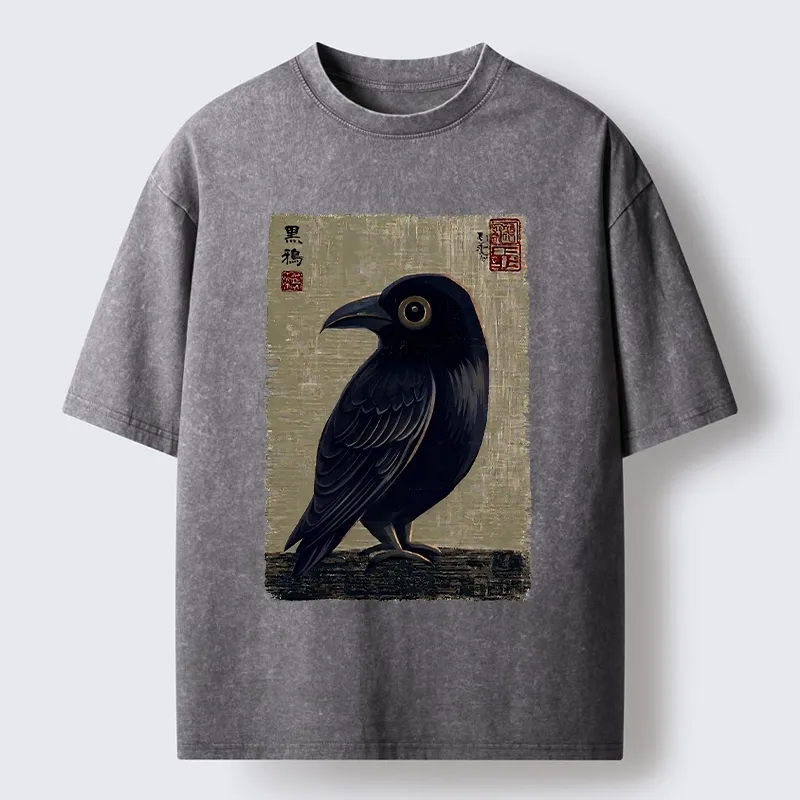 Tokyo-Tiger The Black Crow Art Print Washed T-Shirt