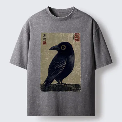 Tokyo-Tiger The Black Crow Art Print Washed T-Shirt