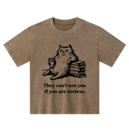 Tokyo-Tiger Cat Proving Uselessness Is A Superpower Kids Washed T-Shirt