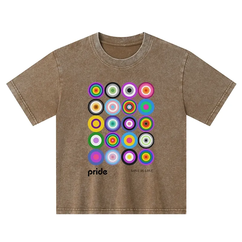 Tokyo-Tiger Every Circle Glows With Inclusive Love Kids Washed T-Shirt