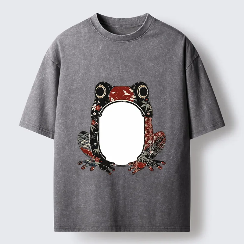 Tokyo-Tiger Retro Sakura Frog Washed T-Shirt