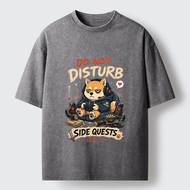 Tokyo-Tiger Do Not Disturb Gamer Shiba Mode Washed T-Shirt