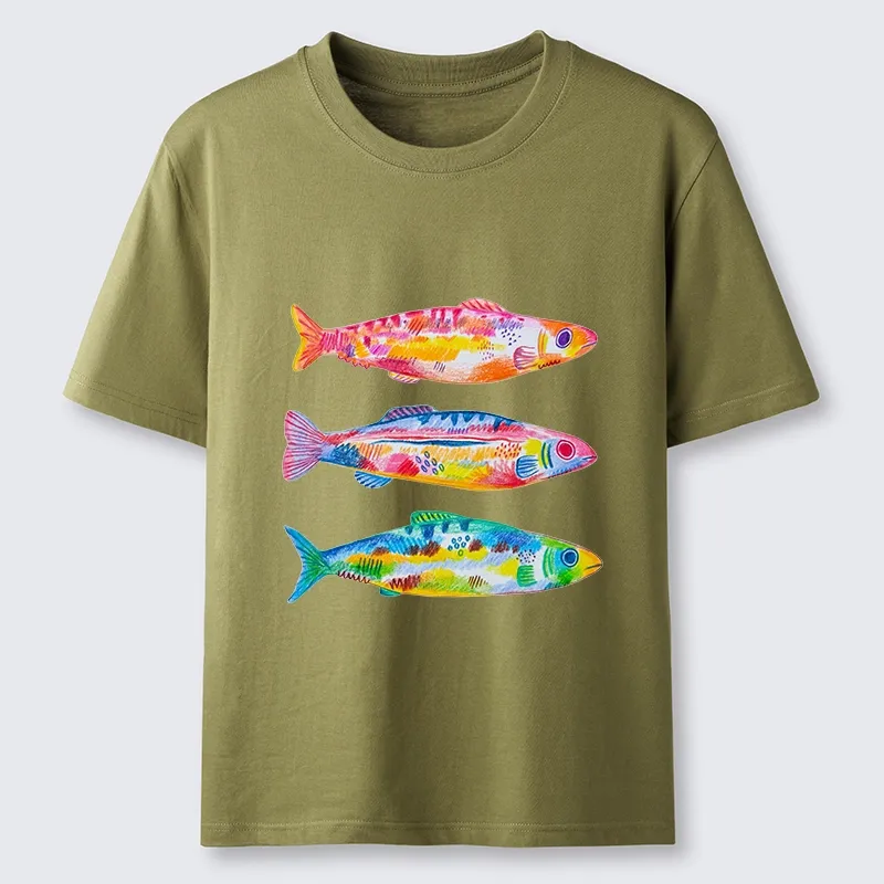 Tokyo-Tiger Colorful Hand Drawn Fish Classic T-Shirt