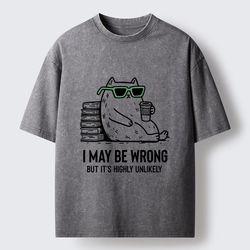 Tokyo-Tiger Cool Cat Coffee Book Funny Meme Washed T-Shirt