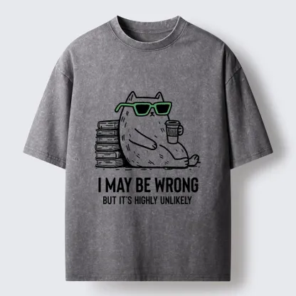 Tokyo-Tiger Cool Cat Coffee Book Funny Meme Washed T-Shirt