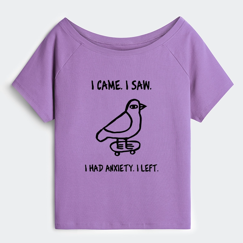 Tokyo-Tiger Funny Meme Bird Just Needs A Break Off Shoulder T-Shirt
