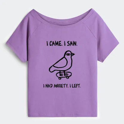 Tokyo-Tiger Funny Meme Bird Just Needs A Break Off Shoulder T-Shirt