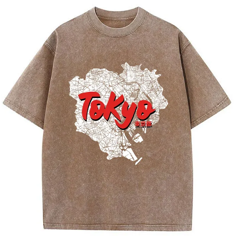 Tokyo-Tiger Tokyo City Area Washed T-Shirt