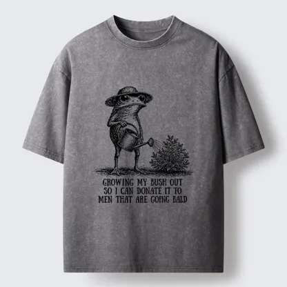 Tokyo-Tiger Silly Gardener Frog Funny Daily Meme Washed T-Shirt 