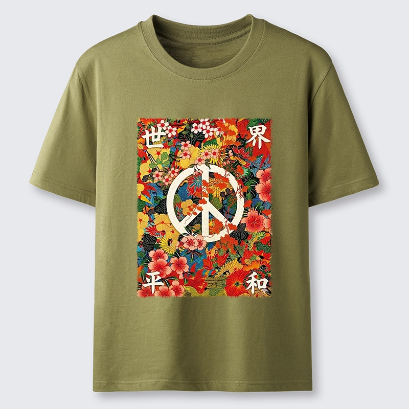 Tokyo-Tiger Bright Blooms Bring Global Calm Peace Classic T-Shirt