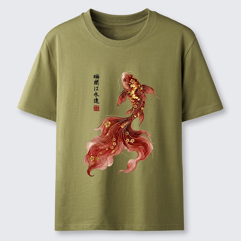 Tokyo-Tiger Golden Sakura Red Koi Ink Art Classic T-Shirt