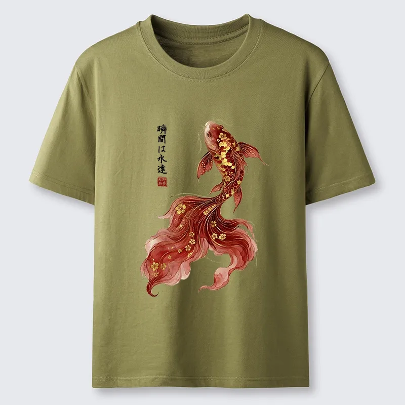 Tokyo-Tiger Golden Sakura Red Koi Ink Art Classic T-Shirt
