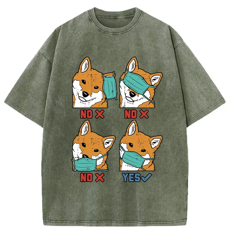 Tokyo-Tiger Wear A Mask Correctly Washed T-Shirt