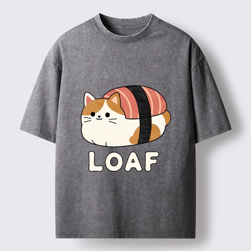Tokyo-Tiger Cute Tuna Sushi Kitty Loaf Art Washed T-Shirt