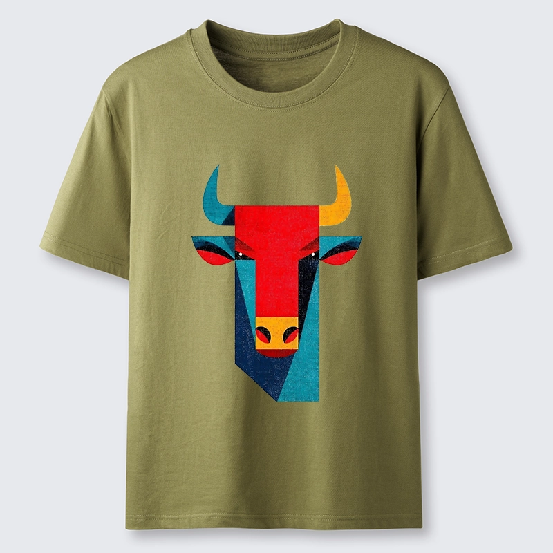 Tokyo-Tiger Geometric Bull Head Art Classic T-Shirt