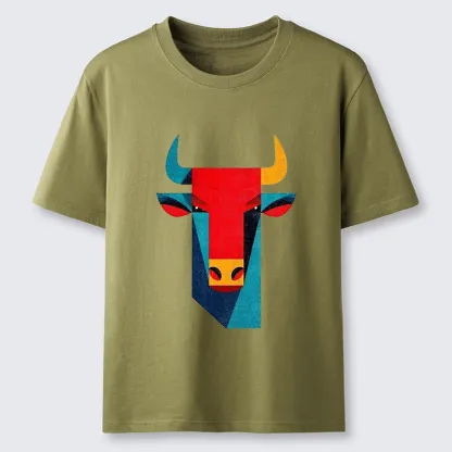 Tokyo-Tiger Geometric Bull Head Art Classic T-Shirt