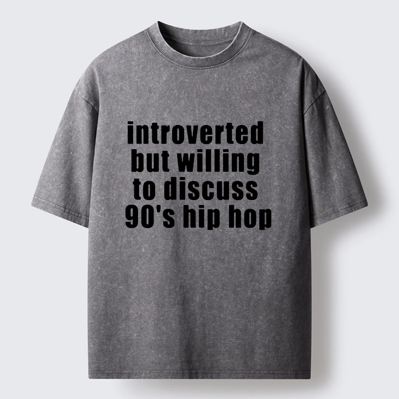 Tokyo-Tiger Soft Introvert Loves Classic Hip Hop Washed T-Shirt
