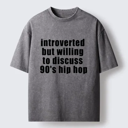 Tokyo-Tiger Soft Introvert Loves Classic Hip Hop Washed T-Shirt