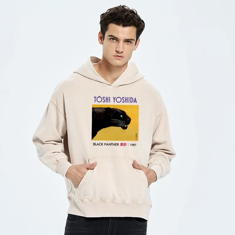 Tokyo-Tiger Black Panther Washed Hoodie