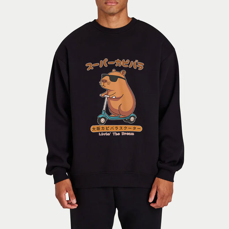 Tokyo-Tiger Osaka Capybara Scooter Sweatshirt