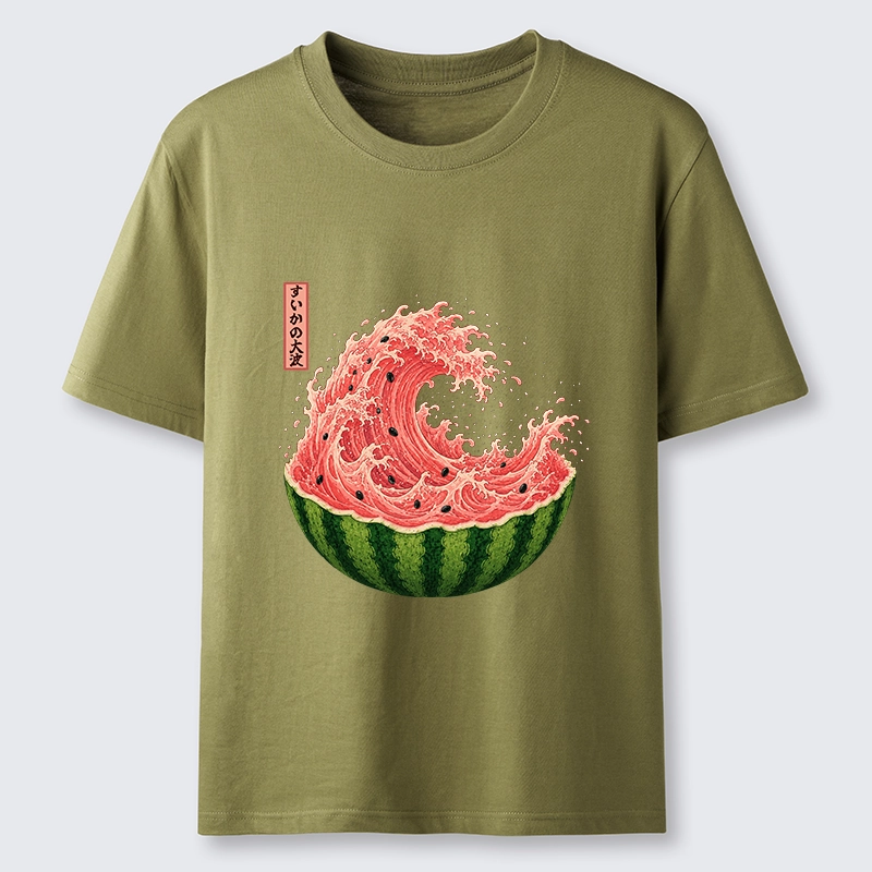 Tokyo-Tiger Watermelon Wave Summer Ukiyo Art Classic T-Shirt
