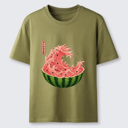Tokyo-Tiger Watermelon Wave Summer Ukiyo Art Classic T-Shirt