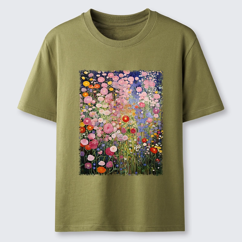Tokyo-Tiger Vibrant Meadow Flower Vintage Art Classic T-Shirt