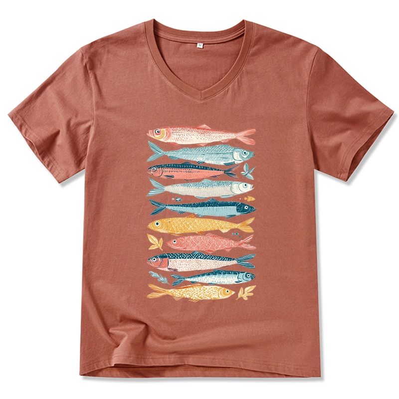 Tokyo-Tiger Beautiful Colorful Fish In The Sea V-Neck Classic T-Shirt