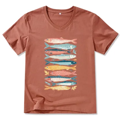 Tokyo-Tiger Beautiful Colorful Fish In The Sea V-Neck Classic T-Shirt