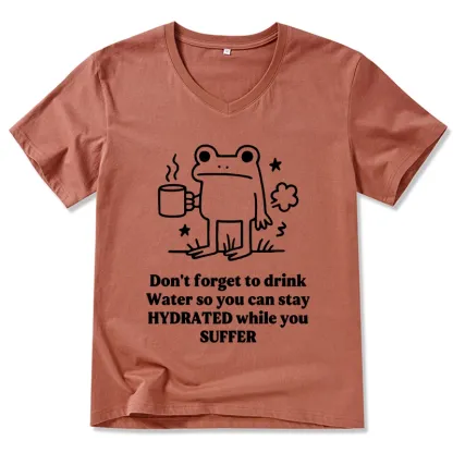 Tokyo-Tiger Frog Says Drink Water V-Neck Classic T-Shirt