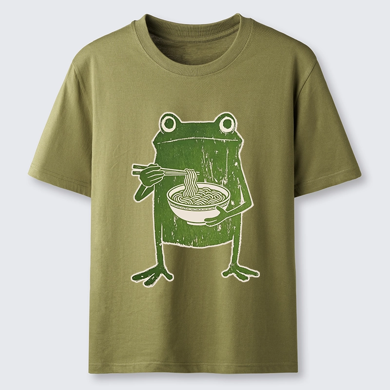 Tokyo-Tiger Woodcut Style Chopstick Frog Graphic Classic T-Shirt