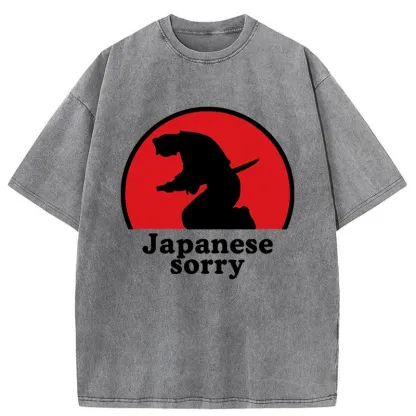 Tokyo-Tiger Japanese Sorry Washed T-Shirt