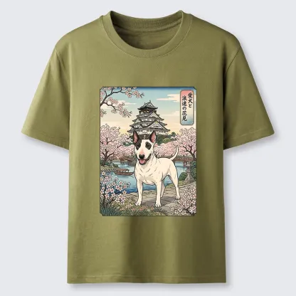 Tokyo-Tiger Ukiyo-e Bull Terrier Cherry Blossom Art Classic T-Shirt