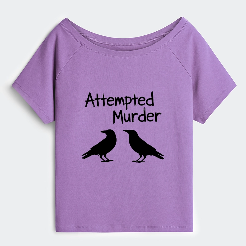 Tokyo-Tiger Two Crows Attempted Murder Joke Off Shoulder T-Shirt