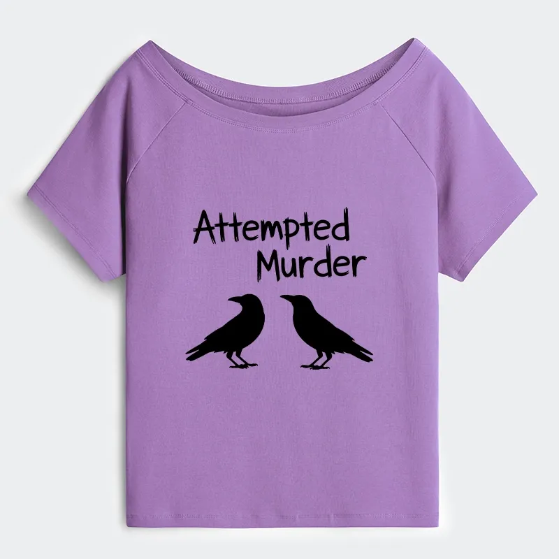 Tokyo-Tiger Two Crows Attempted Murder Joke Off Shoulder T-Shirt
