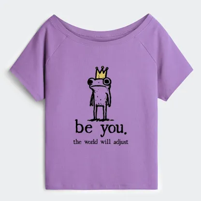Tokyo-Tiger Crown Frog Stays True To Self Off Shoulder T-Shirt