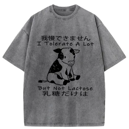 Tokyo-Tiger I Can't Tolerate Lactose Washed T-Shirt