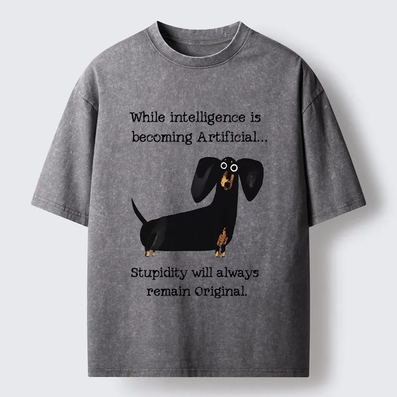 Tokyo-Tiger Dachshund Real Humor Funny Meme Washed T-Shirt