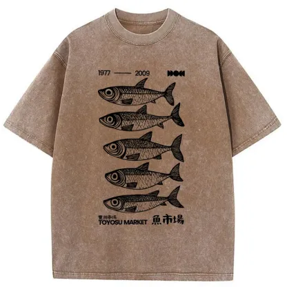 Tokyo-Tiger Tokyo Fish Market Washed T-Shirt