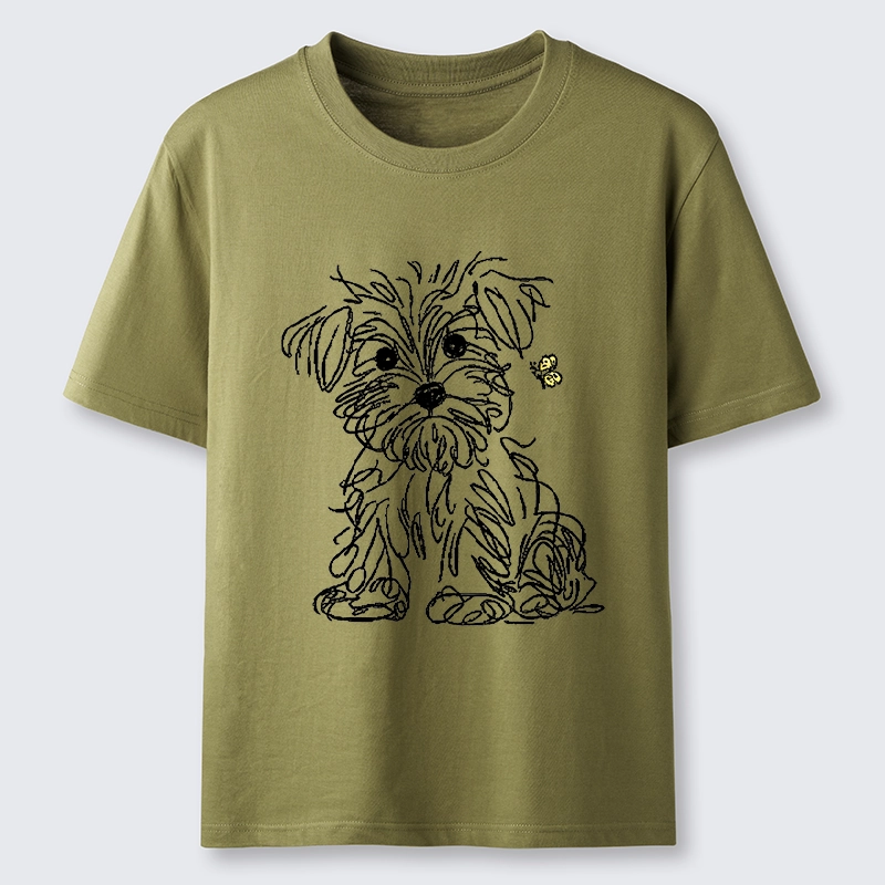 Tokyo-Tiger Simple Line Dog Tiny Butterfly Classic T-Shirt