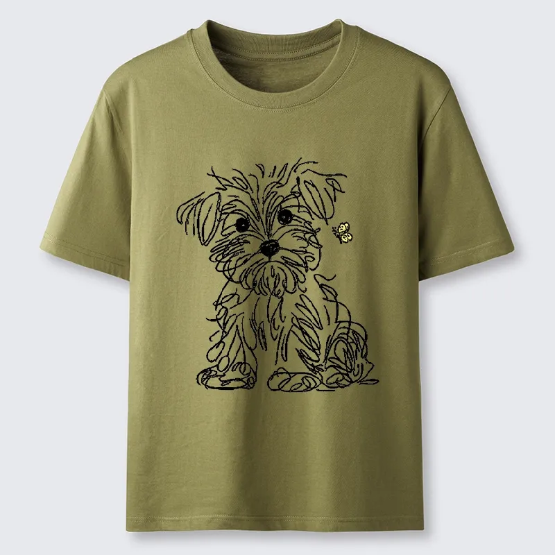 Tokyo-Tiger Simple Line Dog Tiny Butterfly Classic T-Shirt