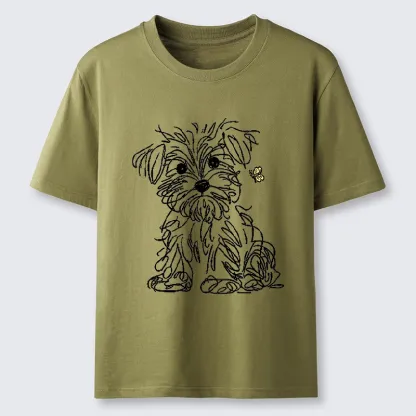 Tokyo-Tiger Simple Line Dog Tiny Butterfly Classic T-Shirt
