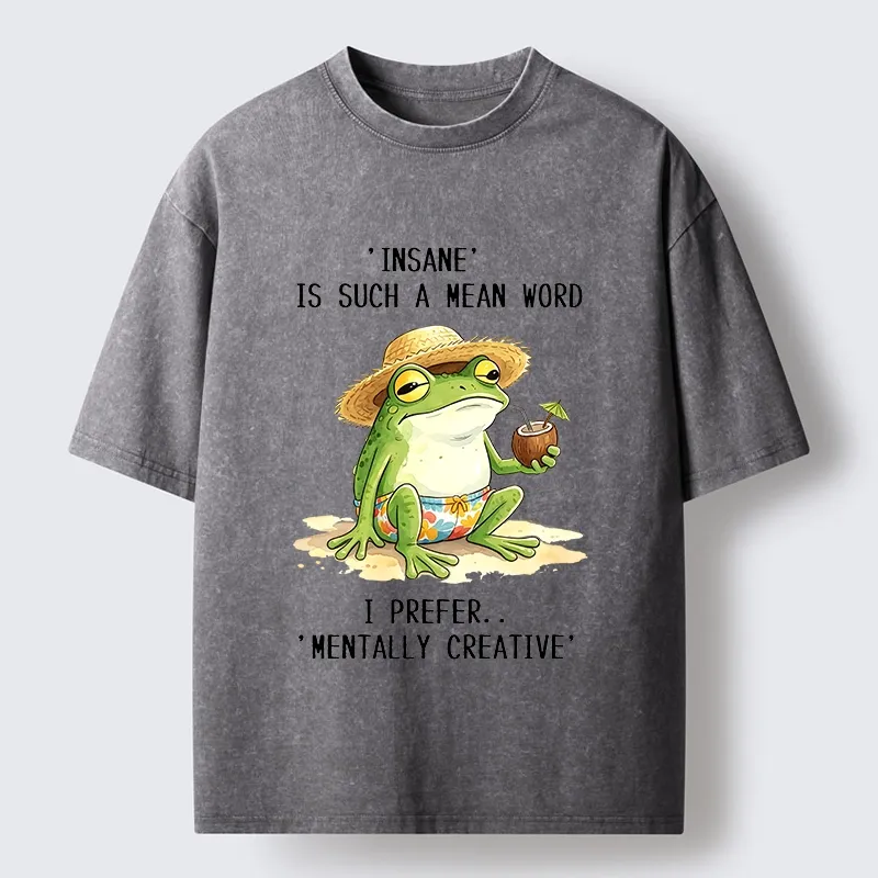 Tokyo-Tiger Mentally Creative Beach Frog Washed T-Shirt