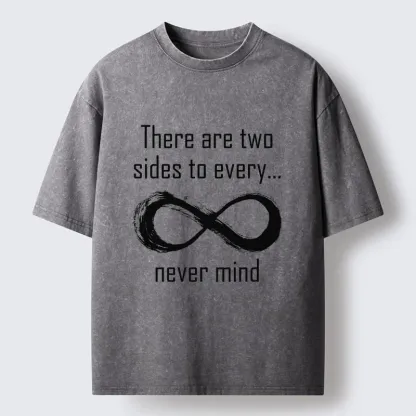 Tokyo-Tiger Two Sides Infinity Never Mind Print Washed T-Shirt