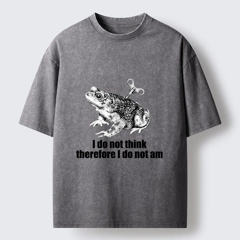 Tokyo-Tiger Funny Meme Wind Up Toad No Think No Exist Washed T-Shirt