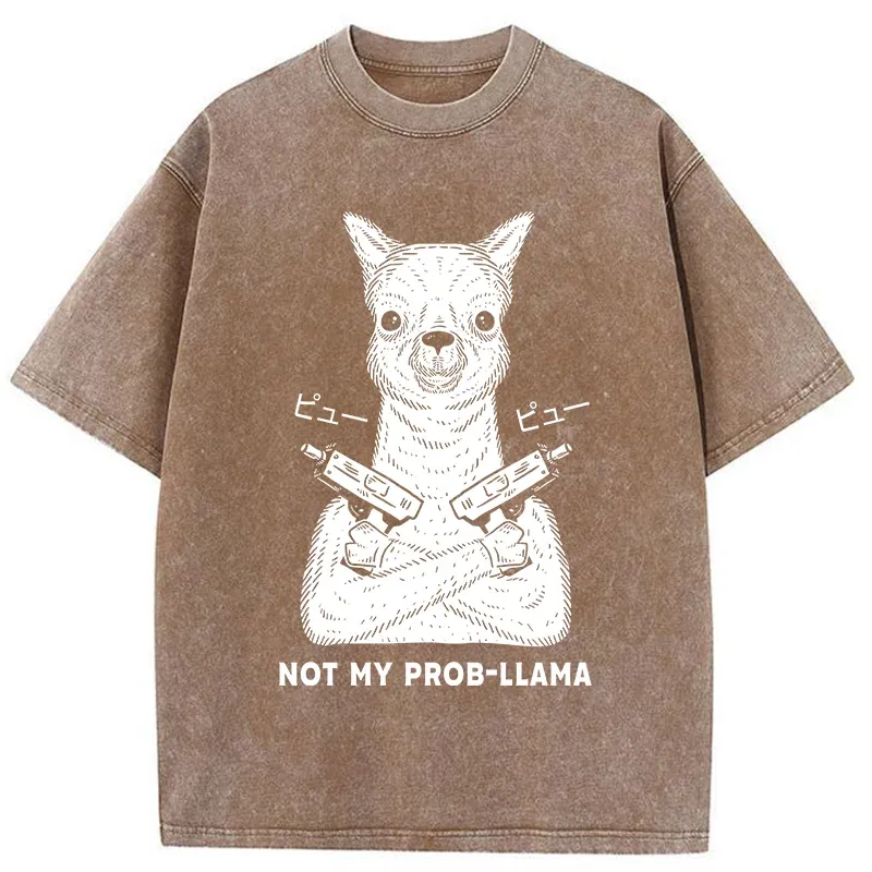 Tokyo-Tiger funny Alpaca Washed T-Shirt