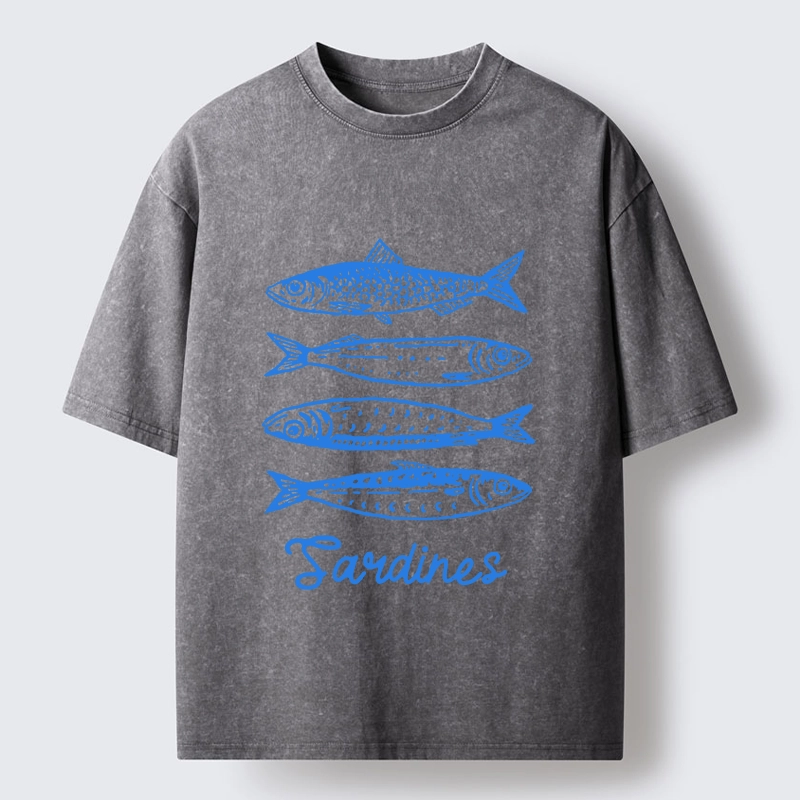 Tokyo-Tiger Funny Meme Simple Fish Art Vibe Washed T-Shirt