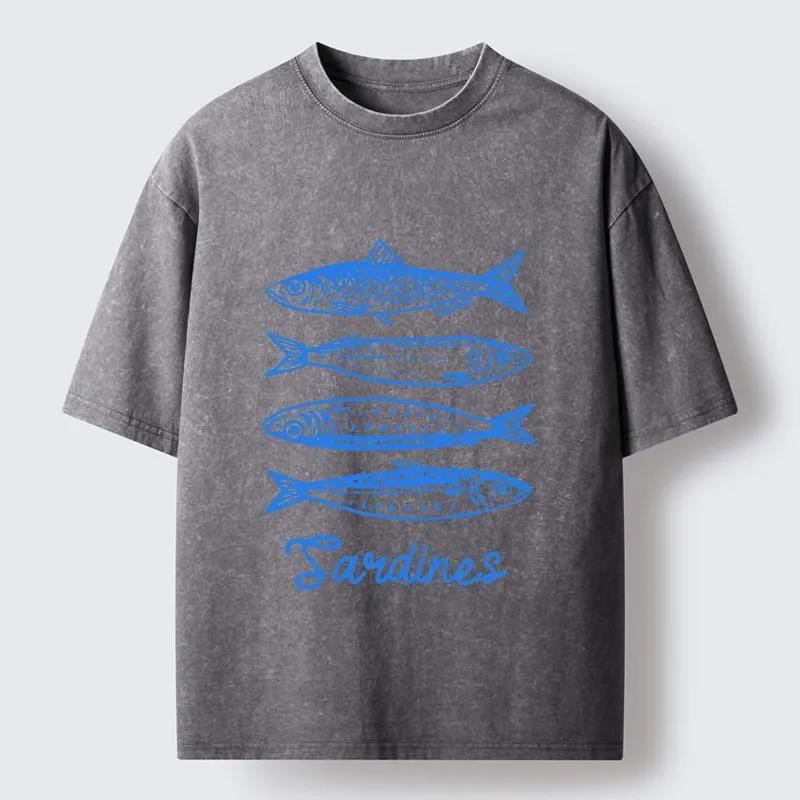 Tokyo-Tiger Funny Meme Simple Fish Art Vibe Washed T-Shirt